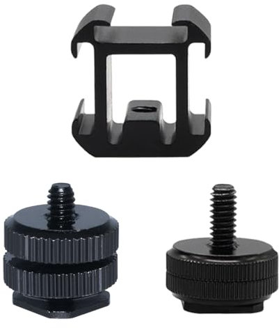 2 Piezas Adaptador de Tornillo de Trípode, Adaptador de Zapata Caliente, Rosca de Trípode para Zapata Caliente, Adaptador Zapata Flash, Con Soporte de Zapata para Cámara, Para Monitores y Flash