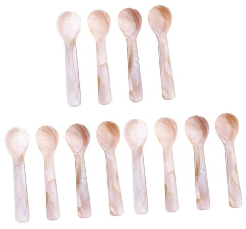 TOPBATHY Cucharilla Para Caviar 12 Piezas De Nácar Agitar Cucharas De Concha Natural Cucharas De Cucharas Para Cucharas De Concha