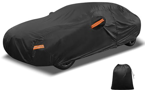 X AUTOHAUX Car Cover for BMW 3 Series 2013-2025 Aluminum Film Outdoor Waterproof Sun Rain Snow Hail Protection with Driver Door Zipper