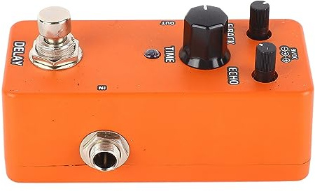 Pédale D'effets de Distorsion de Guitare électrique en Métal, Pédale FX de Réglage de tonalité en Métal Lourd pour Hard Rock, Portable (Délai orange)