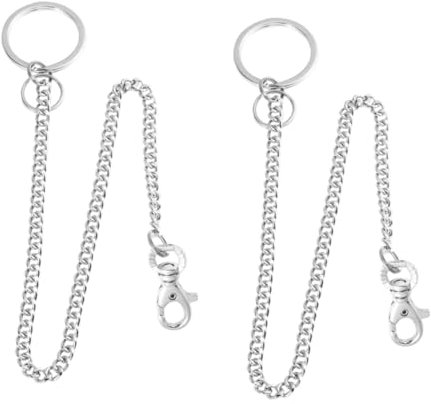 GALPADA 2stücke Men Edelstahl Schlüsselanhänger Langer Gürtel Schlüsselring Für Jeans Kreative Bauchtasche Langlebige Gürtelkette Für Männer Aufbewahrung Für Schlüssel Und