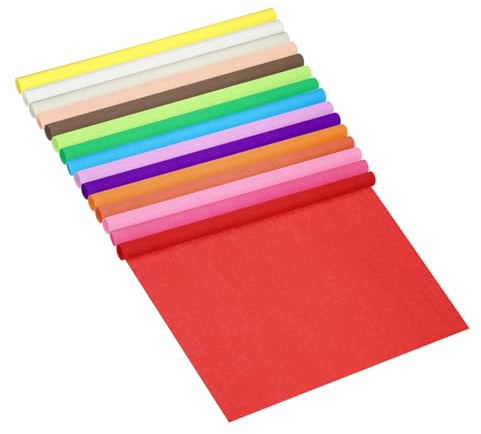 PATIKIL Krepppapier, 50x100cm, 2 Set, Krepppapier bunt, Crepepapier, Kreppband, für Handwerke, DIY, Partys, Feiertag, Dekoration, 15 Farben