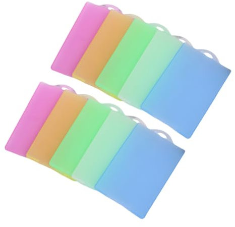 TOGEVAL 10stücke Farbige Ausweishüllen Buskarten Schutz Hartplastik Schutzhüllen Für Personalausweise Bankkarten Mit Transparentem Sichtfenster Langlebig Und Praktisch