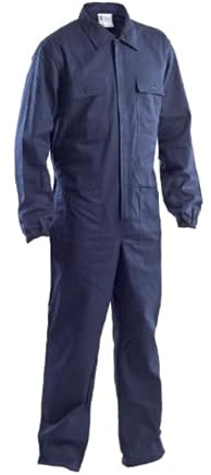 TUTA INTERA DA LAVORO UOMO CON ELASTICO AI POLSI 100% COTONE MASSAUA (BLU, XL)