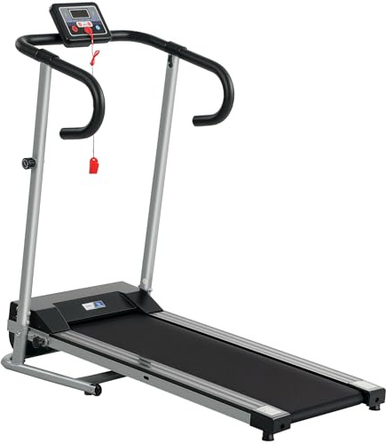 HOMCOM Tapis de Course Fitness Électrique Pliable 500 W Gris Foncé Noir