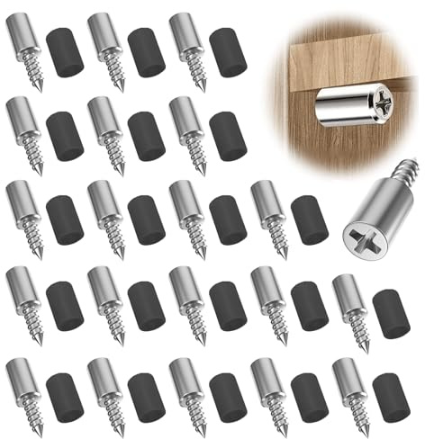 20 Stück Selbstschneidende Schrauben, Bodenträger Für Einlegeböden Halter, Einlegeböden Für Schränke, Trennwandschrauben Regalbodenträger, Cabinet Möbel Selbstschneidende Mit Gummihülse Schwarz