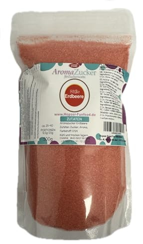 Premium Farbzucker 500 g Aromazucker für Zuckerwatte Bunt Zuckerwattezucker (500 g, Erdbeere)
