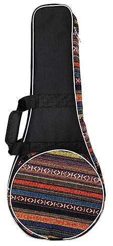 Kisangel Mandolinentasche mit Dicker Polsterung aus Oxford Stoff im Nationalstil und Bequemem Tragegurt für Mandoline zum Reisen und Transportieren