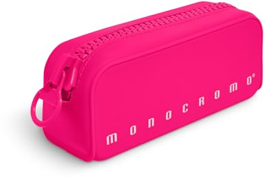 Pigna, Astuccio Bustina in morbido Silicone, Monocromo FLUO con zippona, Colore Rosa,Confezione 1 pezzo