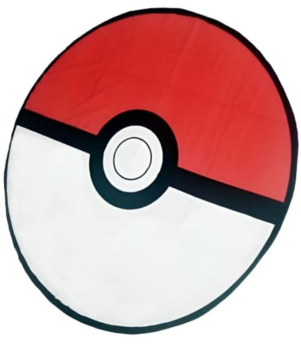 Aymax Pokémon Pokéball Strandtuch rund 130 cm – XL Mikrofaser Badetuch für Kinder & Fans