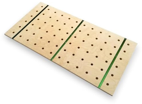Piano di Lavoro Tischler 1200x610 mm, fori da 20 mm, con guide T-Track, in compensato