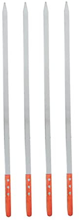 TOYANDONA 4pezzi Spiedini in e Legno Per Barbecue Design Anti-rotazione Facile Da Pulare e Riutilizzare Per Grigliate Da