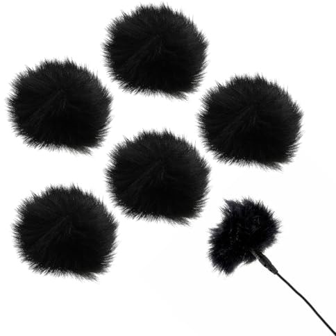 Parabrisas de Micrófono de Piel, 5 Piezas de Micrófono de Solapa Fur Mini, Mini Filtro de Viento, Micrófonos Lavalier Parabrisas, Filtro de Viento y Pop de Piel Artificial para Exteriores (0,5 cm)