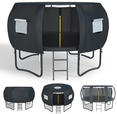 XCZ trampoline cover, trampoline tent, with ventilation Windows, open design. Suitable for 14tf eight-bar circular trampolines, waterproof/sunshade/storage protection