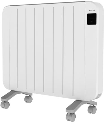 Taurus – Radiador Eléctrico Nepal 2000 | 10 Elementos | 2000W | Pared o Pie | Termostato Ajustable | Programación 24/7 | Pantalla LCD | Silencioso | Botón | Desconexión Total