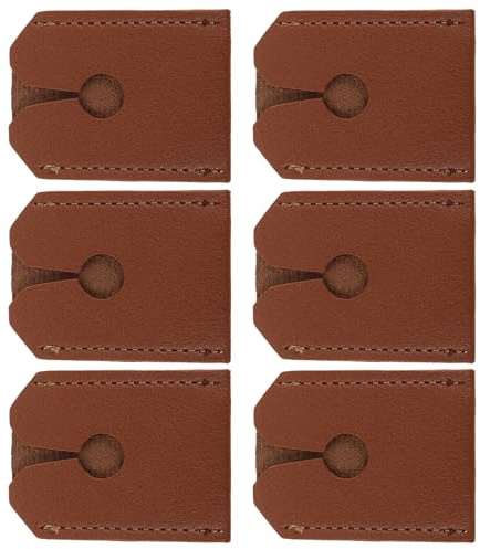SMASOLO 6pcs Razor Head Protective Cover Leather Travel Case for Men's Safety Razor for Travel and Home Storage Shaving Accessory