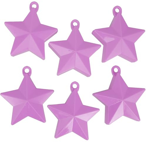 SAFIGLE Set 6 Pesi per Palloncini a Stella Cavi Riutilizzabili Peso di Fissaggio per Palloncini Decorativi da Tavolo Accessori per Feste e Matrimoni All’Aperto Colore Lilla Chiaro