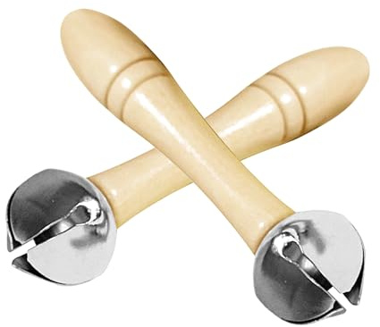 Zestivra Musikalische Glocken für Kinder | Set mit 2 Glöckchen aus Holz - Musikalische Rassel für die Entwicklung des Rhythmus - für Kindergarten Klassenzimmer Party Geburtstag Camping Treffen zu