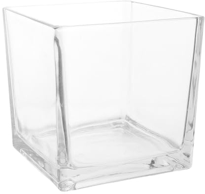 HOMSFOU Vaso di Vetro Cubo Trasparente, Vaso Floreale per Fiori e Piante Idroponiche, Stile Semplice Chic, per Camera da Letto e Sala da Pranzo
