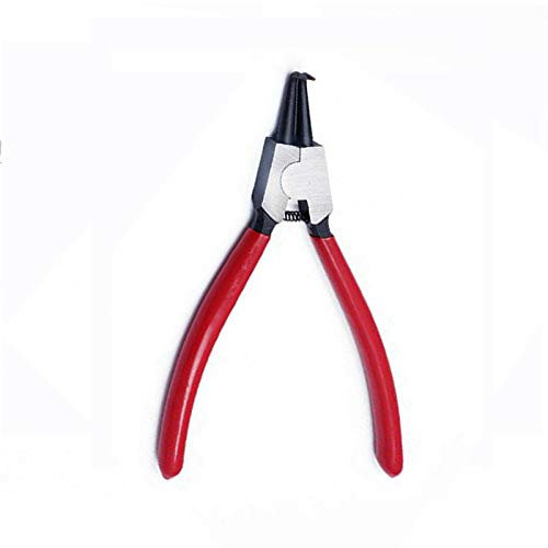BE-TOOL Circlip Pliers 6 150MM Bent Nose Plier C Clip Remover Tool for Vehicle Manufacturing and Machinery Industry Red (External Bent)