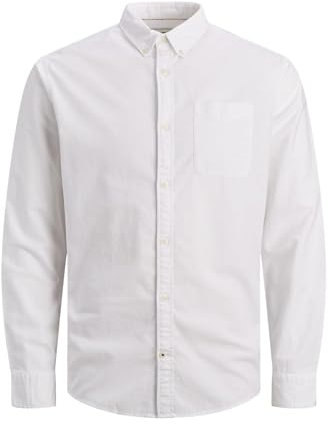 JACK & JONES Herr Oxford Skjorta, Vit, XL