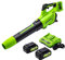 Greenworks 48V (2 x 24V) Cordless Brushless Axial Leaf Blower (140 MPH / 585 CFM / 125+ Compatible Tools), (2) 4.0Ah Batteries and Dual Port Rapid Charger Included