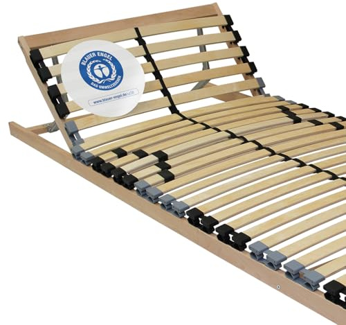 Beco Lattenrost, Easyfix K, 140 x 200 cm, Blauer Engel, Test Sehr Gut, 28 Federholzleisten, einfache Selbstmontage, Kopfteil verstellbar, Made in Germany, 100 Nächte Testschlafen