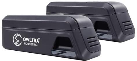 OWLTRA OW-2 - Trampa eléctrica para Ratones para Interiores, 2 Unidades, Mata roedores instantáneamente con gatillo Seguro para Mascotas, Color Negro