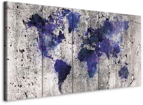 murando - Quadri Moderni per Soggiorno Grandi, Mondo, 150x60 cm | Chiodi Inclusi, 5 Pezzi, Quadro Moderno, Componibili, Decorazione da Parete, Resistenti Allo Sbiadimento, Produzione Europea