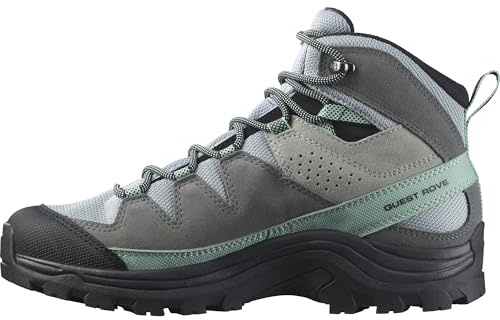 Salomon Quest Rove Gore-Tex Botas de Senderismo de Piel para Mujer, Impermeable, Cómodos, Agarre Máximo y Estabilidad, Excursionismo, Quarry, 36
