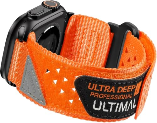 ULTIMAL Compatible with Apple Watch Straps 42mm 41mm 40mm 38mm, Soft Nylon Hollow Out Breathable Band for iWatch Series 11 10 9 8 7 6 5 4 SE SE2 SE3 3 2 1 (Orange)