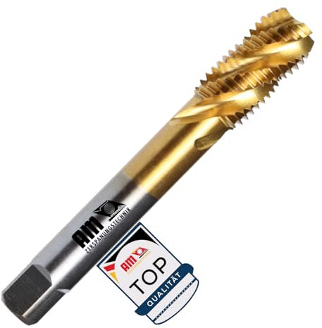 AM-Zerspanungstechnik Gewindeschneider M3-M30 | Hochwertiger Gewindebohrer | Universeller Sacklochgewindebohrer Handgewindebohrer & Maschinengewindebohrer in Einem - Sackloch HSS-TIN, M12 x 1,75