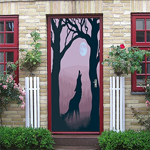 3D Art Adesivi Per Porte Fotomurali Autoadesivi - Animale Della Foresta - Decalcomanie Per Porte Peel And Stick Carta Da Parati Per Porta Rimovibile Impermeabile In Vinile 95 X 215 Cm - Foto Del