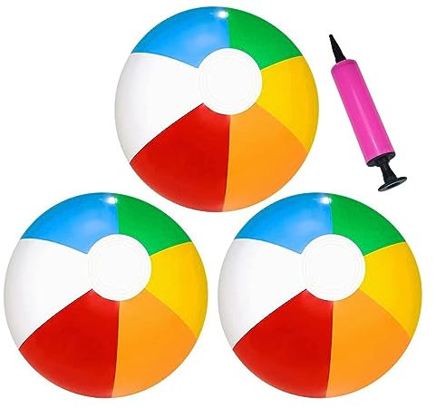 DDHHCP 3 Stück Wasserball Aufblasbar, 30 cm Bunt Wasserball, Wasserball klein, Wasserbälle Beach Party Spielzeug für Sommeraktivitäten im Freien Wasserspiele Schwimmbad-Strandparty