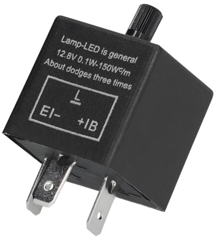 CGEAMDY Relais De Clignotant à 3 Broches, Voiture Moto Relais Électronique De Clignotant, 12V 3 Broches Relais Clignotants Réglable, Relai De Clignotant Pour Clignotants LED Électronique(CF14)