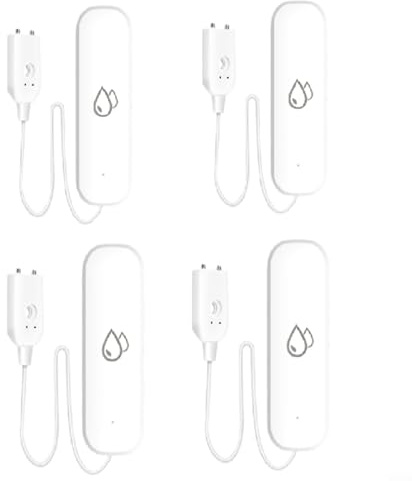 Capteur d'immersion d'eau, capteur de fuite d'eau intelligent Wifi Détecteur d'alarme d'inondation Mobile APP Contrôle de sécurité domestique pour Homr, bureau (4 pièces)
