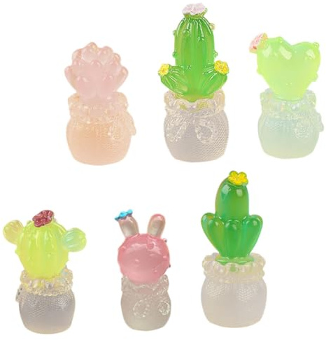 VALICLUD 6pièces Figurines Miniatures De Cactus De Décorations pour Intérieur Et Extérieur Idéales pour Voiture Bureau Maison Et Jardin