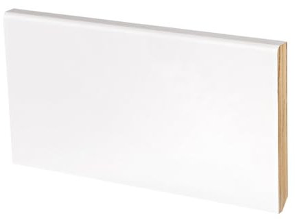 Battiscopa legno squadrato, tanganika laccato bianco, mm 100 x 13 x 2400, prodotto in Italia, certificato PEFC, prezzo per confezione da 10 pz x 2,4 m