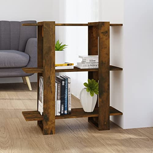 ARKEM Bücherregal/Raumteiler Räuchereiche 80x30x87 cm Kiefer Raumteiler Regal Schrank BüCherregal Regal Raumteiler Storage Shelves MöBel-BüCherregal