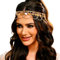 Zoestar Boho-Pailletten-Kopfkette, goldfarbenes Quasten-Stirnband, Braut-Kopfschmuck, Festival-Haarschmuck für Frauen und Mädchen