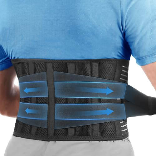 Poligono Fascia Lombare Supporto Schiena,busto ortopedico lombare per Uomini e Donne,Fascia Taglia Regolabile con Elastico Lombare,Design Ergonomico per Alleviare il Dolore, M