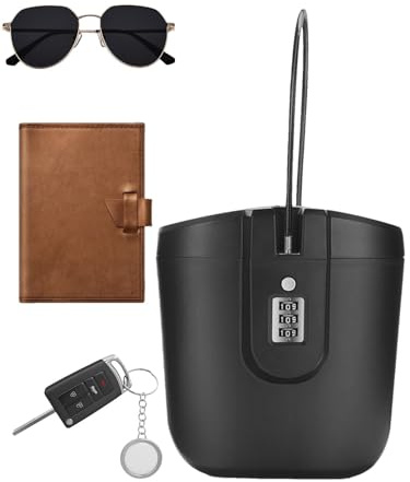 Coffre-fort portable anti-vol avec cadenas à chiffres pour la plage, le camping, le sport, les voyages, le shopping | Coffre-fort portable étanche avec code à combinaison, Étui de sécurité 2 L