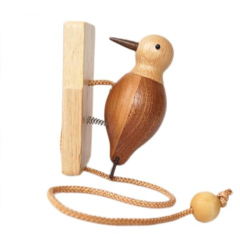 Bell for Door Opening,Woodpecker Shaped Door Knocker - Antique Door, Beautifully Creative & Front Entry, Handmade Wooden Creative Bell for Entrance