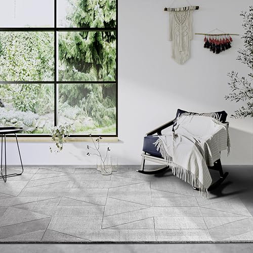 Villeroy & Boch Ursule - Alfombra de Lana Natural para salón, Tejida a Mano y respetuosa con el Medio Ambiente, Alfombra Boho de Lana para salón, Dormitorio, Comedor, Pasillo, Cocina, Color Gris, 120