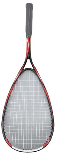 Squashschläger-Set für Anfänger (enthält 1 Squashschläger, 1 Trainingsball, 1 x Griffriemen, 1 x Schlägertasche), Leichter Carbon-Trainings-Squashschläger für Fitnessstudio, Park, Schule (Rot)