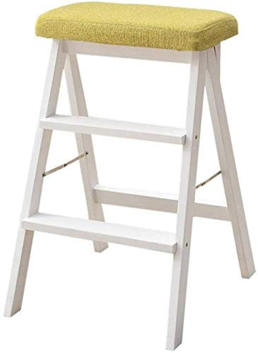 Taburete plegable para adultos, silla de escalera portátil con banco alto de madera maciza/celosía de nogal