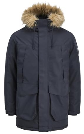 JACK & JONES Jjcamp Faux Fur Parka BF para Hombre, Azul Marino, M