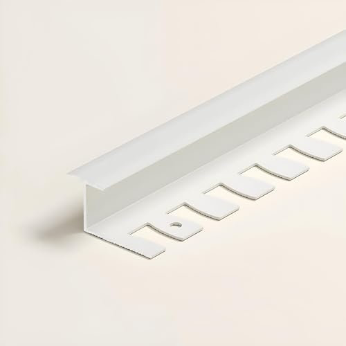 Raouoae Übergangsprofil Für Fliesen C-Form Abschlussprofil Biegbar 90 cm* 3 Stück Fliesenprofil Aluminium Für Kantenschutz Nahtloser Übergang Und Optimaler Schutz(Beige,T-Type_HIGH:12.5MM)