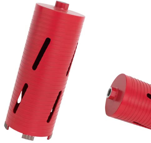QQXUAN Dry Core Drill Bits 4 Inch, Concrete Core Drill Bit with 9.5” Drilling Depth, 5/8-11 Thread Dry Core Drill Bits for Concrete, Dry Core Drill Bits with Laser-Welded Segments(4 inch with Slots