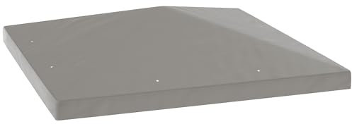 Outsunny Pavillon-Ersatzabdeckung, 3 x 3 m, Ersatzabdeckung für Gartenpavillon, Dach mit Abflusslöchern, Wasserabweisende PVC-Beschichtung, 370 g/m², LSF 30+, nur obere Abdeckung, Grau
